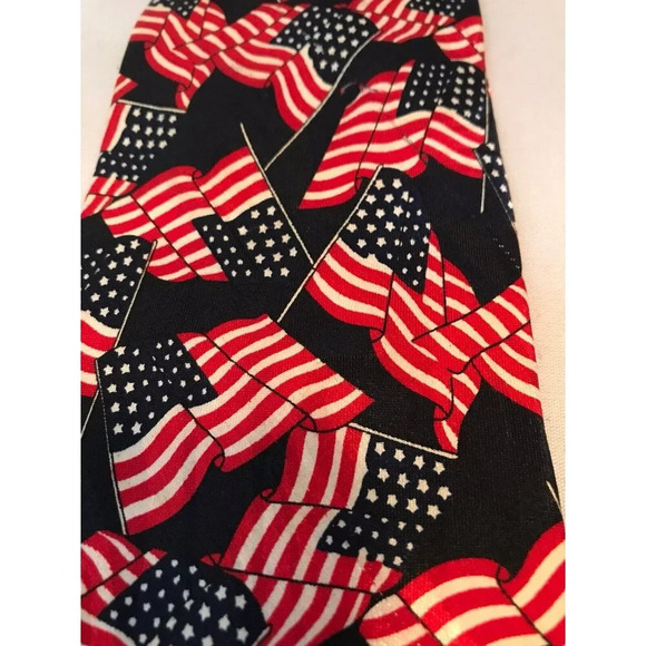 Roberto Cellini American Flag July 4th Patriotic Old Glory Classic Mens Neck Tie - Picture 2 of 4